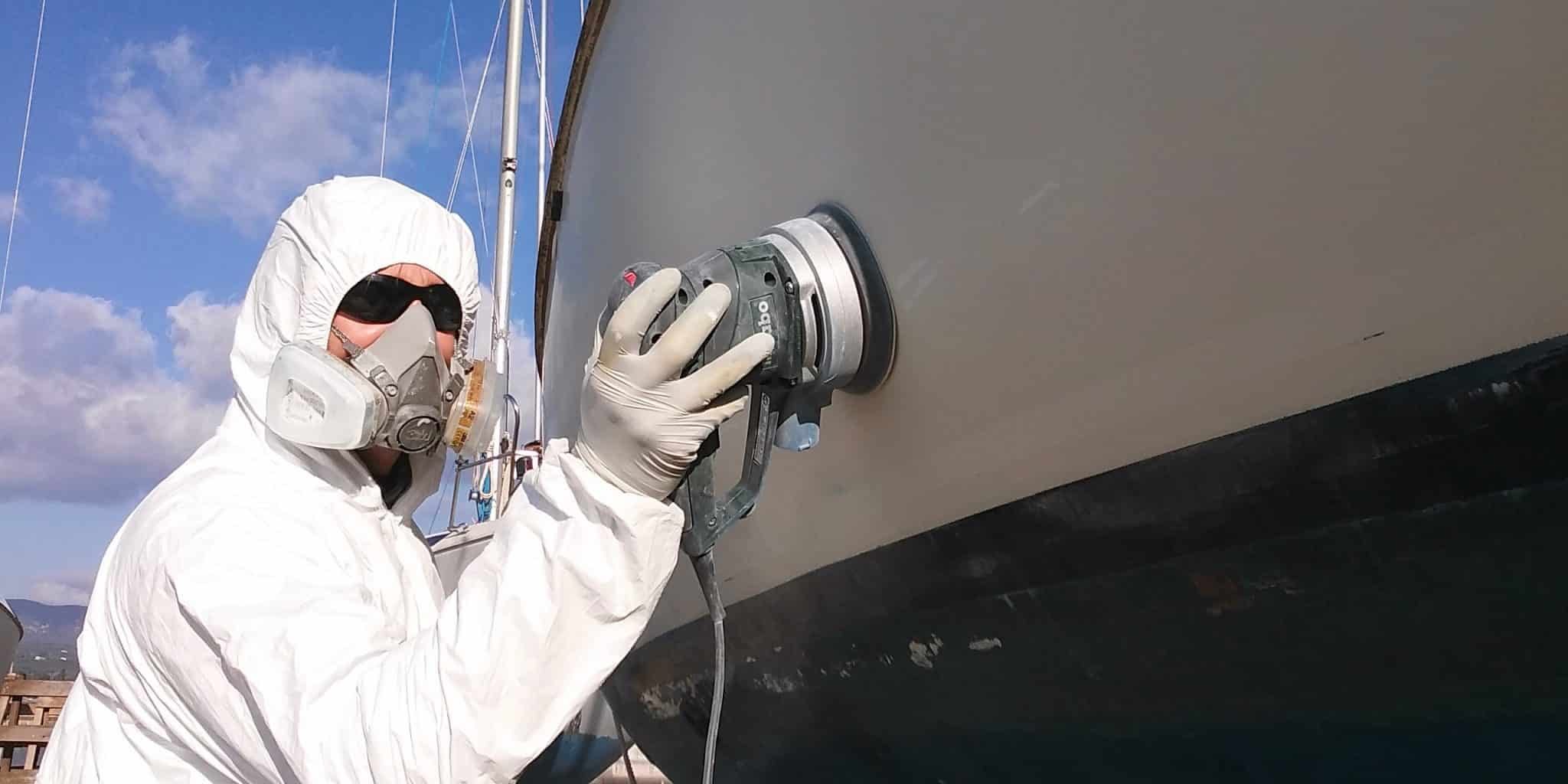 yacht painter with spray gun